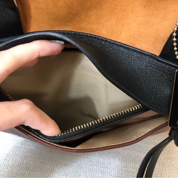 Coach Bleecker Brown Black White Colorblock Riley Carryall Tote Handbag - Picture 10 of 16